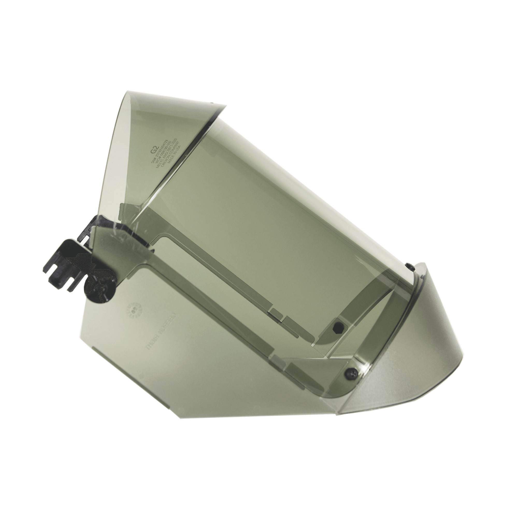 OBERON™ - Face Shield - Arc Flash - 30 Cal TCG™ - With Hard Hat Adapters - Oberon Hard Caps - Lens Color: Clear Grey Anti-Fog - Model # 21AGR30AFA5+500